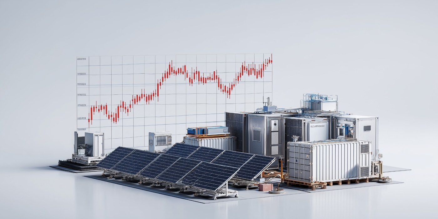 Utility-scale photovoltaic array paired with battery energy storage containers