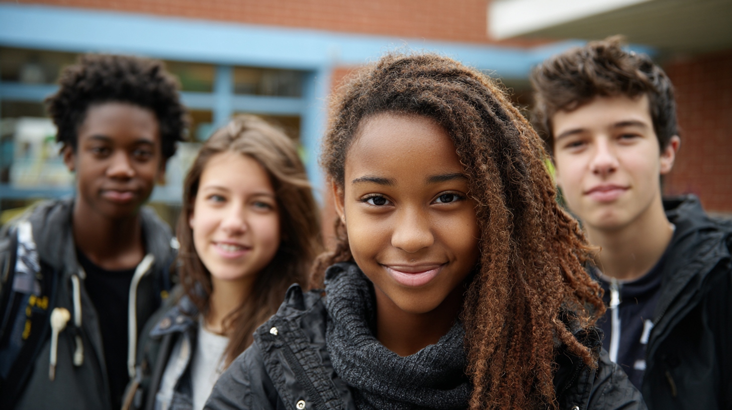 Diverse young residents smiling at a community gathering